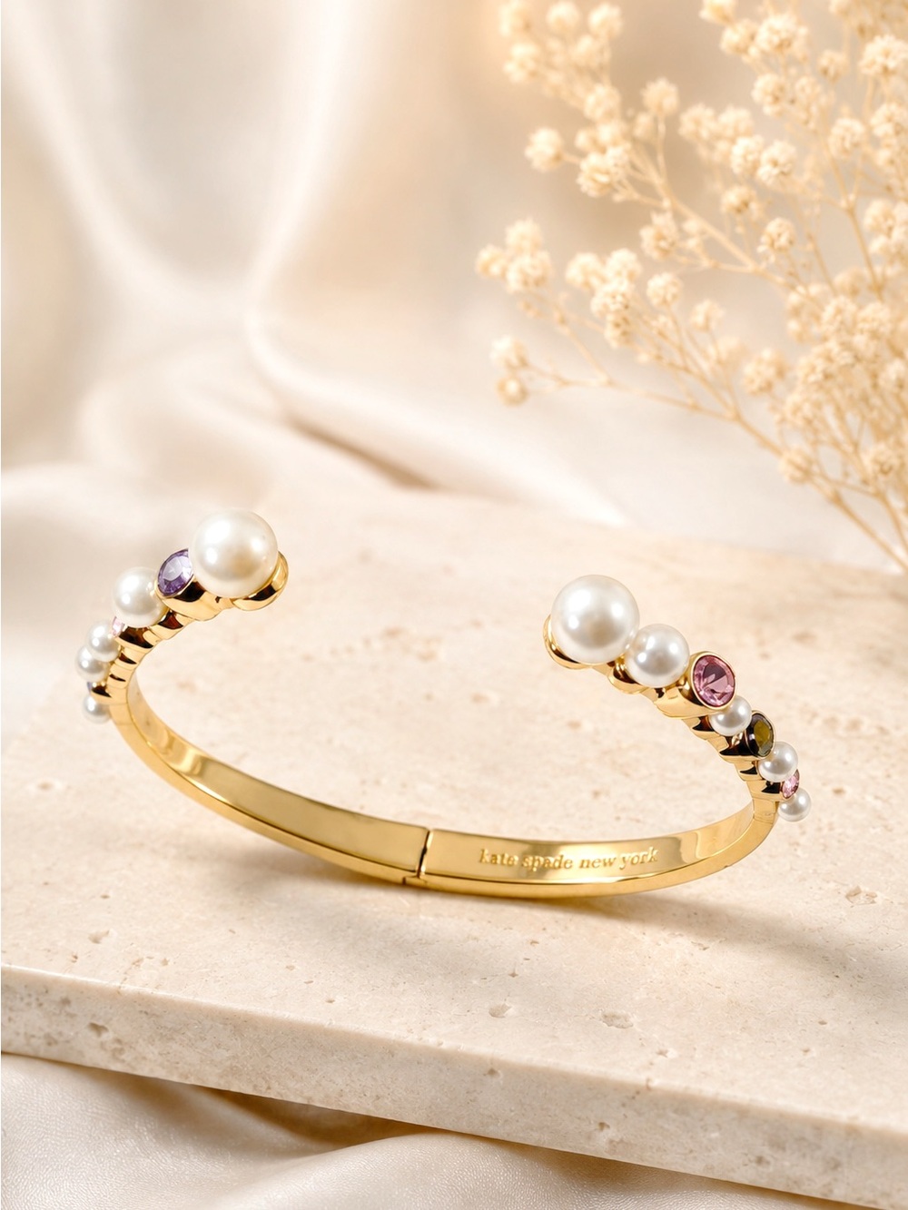 Kate Spade Pearl Caviar Hinge Cuff Bracelet - Picture 3 of 6